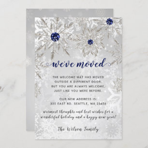 Silver Navy Schneeflocken Wir haben Holiday Cards