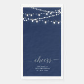 Silver Navy String Light Eleganter Letter Cheers Serviette (Vorderseite)