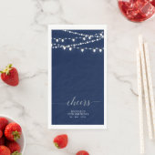 Silver Navy String Light Eleganter Letter Cheers Serviette (Beispiel)