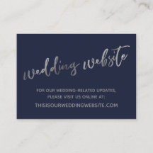 Silver & Navy Wedding Website & Card