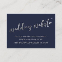 Silver & Navy Wedding Website & Card Visitenkarte