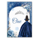 Silver Navy Weihnachtsschneeflocke Girl's Quincean Tischnummer (Rückseite)