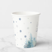 Silver & Navy Winter Onderland 1. Geburtstag Party Pappbecher (Vorderseite)