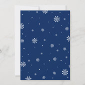 Silver & Navy Winter Wonderland Boy Baby Shower Einladung (Rückseite)