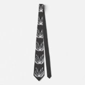 Silver Neck Tie mit schwarzweißem Tiger Krawatte (Vorderseite)