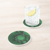 Silver Necklace auf Green Sandstein Untersetzer (Seite)