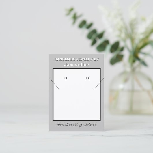 Silver Necklace Earrings Website QR Code Visitenkarte (Stehend Vorderseite)