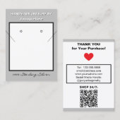 Silver Necklace Earrings Website QR Code Visitenkarte (Vorne/Hinten)