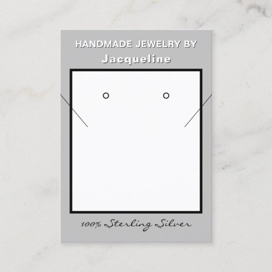 Silver Necklace Earrings Website QR Code Visitenkarte (Vorderseite)