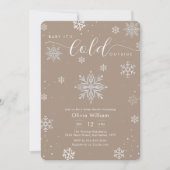 Silver Neutral Magic Winter Snowflake Baby Shower  Einladung (Vorderseite)