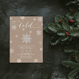 Silver Neutral Magic Winter Snowflake Baby Shower  Einladung