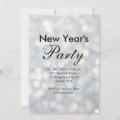 Silver New Year's Time to Drink Champagne Einladung (Rückseite)