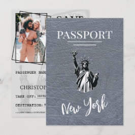 Silver New York City Passport Save the Date