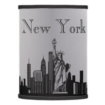 Silver New York City Skyline Silhouette Lamp Shade