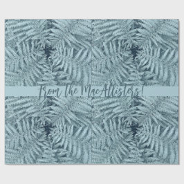 SILVER NEW ZEALAND LEAFN FERN PERSONALISIERT KIWI  GESCHENKPAPIER