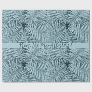 SILVER NEW ZEALAND LEAFN FERN PERSONALISIERT KIWI  GESCHENKPAPIER