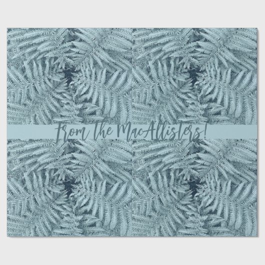 SILVER NEW ZEALAND LEAFN FERN PERSONALISIERT KIWI GESCHENKPAPIER (Flach)