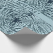 SILVER NEW ZEALAND LEAFN FERN PERSONALISIERT KIWI GESCHENKPAPIER (Ecke)