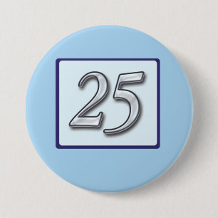 Silver Number on Blue zum 25. Jahrestag Button