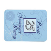 Silver Number on Blue zum 25. Jahrestag Magnet (Horizontal)