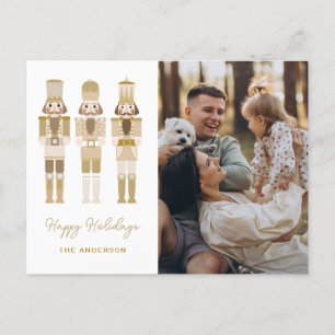 SILVER NUTCRACKERS MIT FOTO CHRISTMAS POSTC POSTKARTE