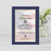 Silver Oak Leaf Party für militärische Altersvorso Einladung (Stehend Vorderseite)