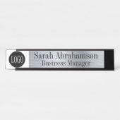 Silver Office Desk Sign Long 10" Name Plate Schreibtischnamensplakette (Vorderseite )