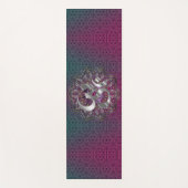 Silver OM Hexagonal Mandala Yogamatte (Vorderseite)
