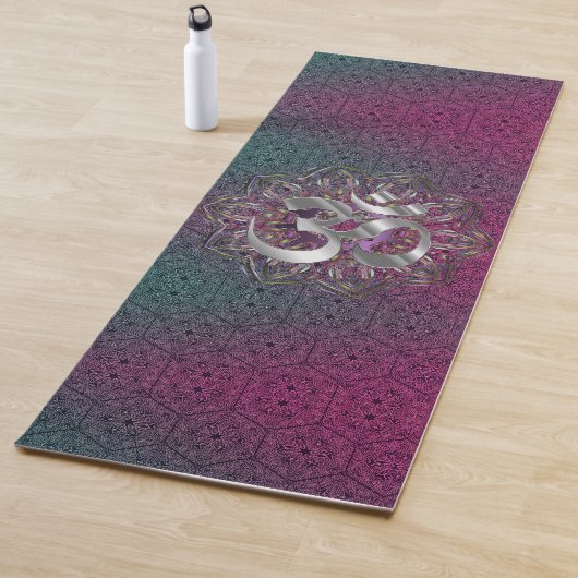 Silver OM Hexagonal Mandala Yogamatte (Beispiel)