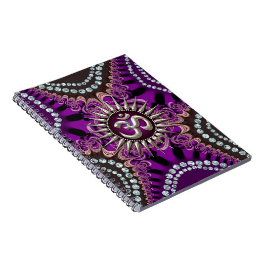 Silver Om Lila Eastern Sparkline-Notebook Notizblock (Rechte Seite)