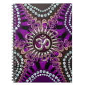 Silver Om Lila Eastern Sparkline-Notebook Notizblock (Vorderseite)