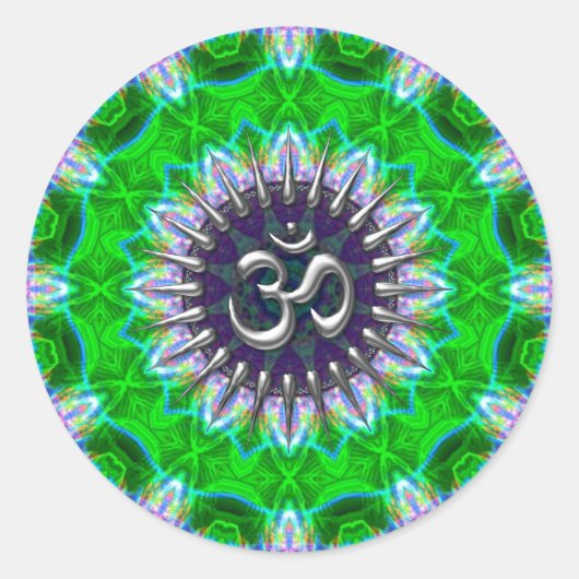Silver OM on Green+Purple'delica Art Sticker (Vorderseite)