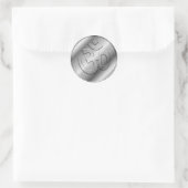 Silver Om Sign Runder Aufkleber (Tasche)