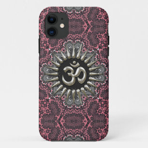 Silver Om Vintage Pink Damask iPhone 5 Case-Mate iPhone Hülle