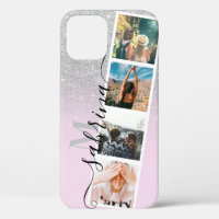 Silver ombre 4 Foto Rastercollage Name Monogramm