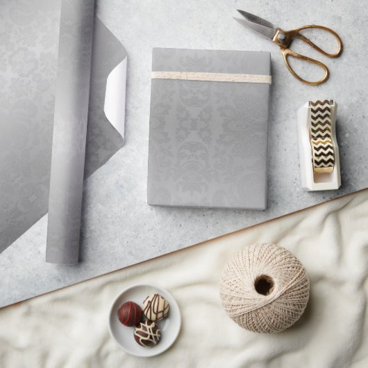Silver Ombre Damask Weihnachten Geschenkpapier (Kunsthandwerk)