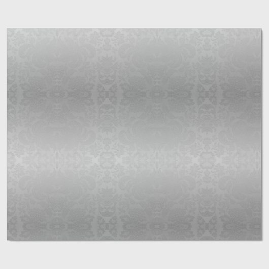 Silver Ombre Damask Weihnachten Geschenkpapier (Flach)