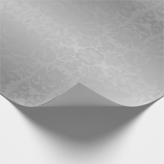 Silver Ombre Damask Weihnachten Geschenkpapier (Ecke)