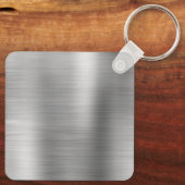 Silver Ombre Foil Three Letter Monogram Schlüsselanhänger (Rückseite)