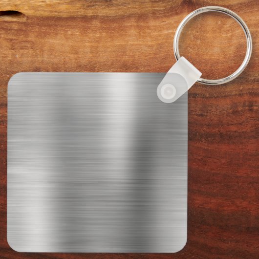 Silver Ombre Foil Three Letter Monogram Schlüsselanhänger (Rückseite)