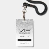 Silver Ombre Glitzer Glam VIP Pass 21. Einladung Ausweis (Vorderseite mit Lanyard)