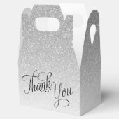 Silver Ombre Glitzer Script Vielen Dank Geschenkschachtel (Geöffnet)