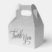 Silver Ombre Glitzer Script Vielen Dank Geschenkschachtel (Vorderseite)