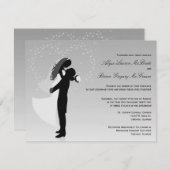 Silver Ombre Silhouette Formal Hochzeit Einladung (Vorne/Hinten)