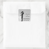 Silver Ombre Silhouette Save the Date Aufkleber (Tasche)