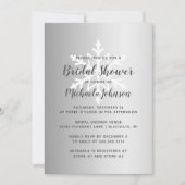 Silver Ombre Winter Snowflake Brautparty Einladung (Vorderseite)