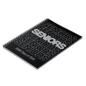Silver on Black Seniors Seniors Seniors Notebook Notizblock (Linke Seite)
