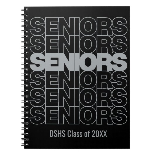 Silver on Black Seniors Seniors Seniors Notebook Notizblock (Vorderseite)