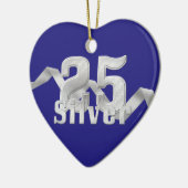 Silver on Blue 25. Jubiläum Keramik Ornament (Links)