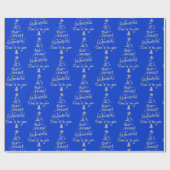 Silver on Blue Christmas | Geschenkpapier (Flach)